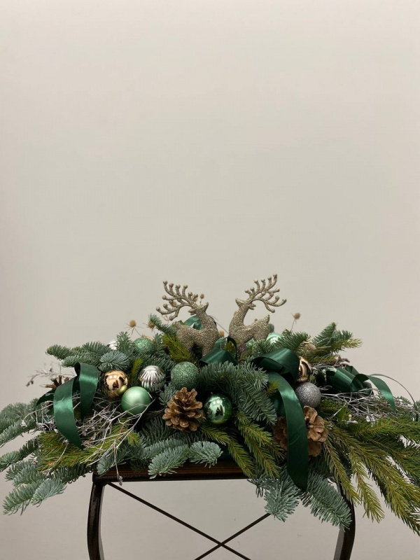 Новогодняя композиция на стол 2