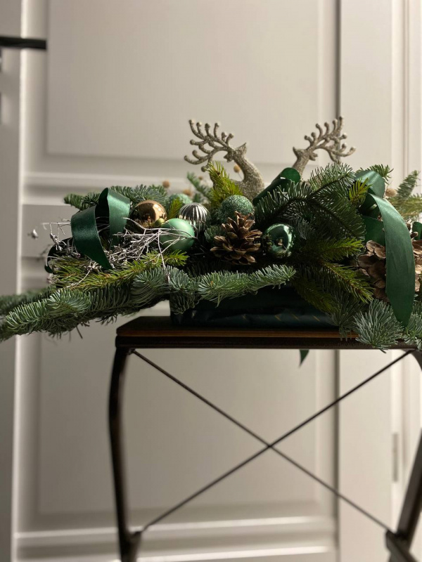 Новогодняя композиция на стол 2