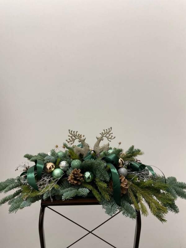 Новогодняя композиция на стол 2