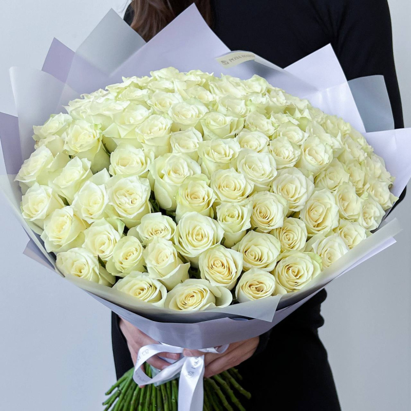 Белые Розы Гиганты (70-80 см)
