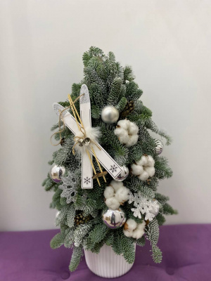 Елка из нобилиса "Белоснежная улыбка зимы"